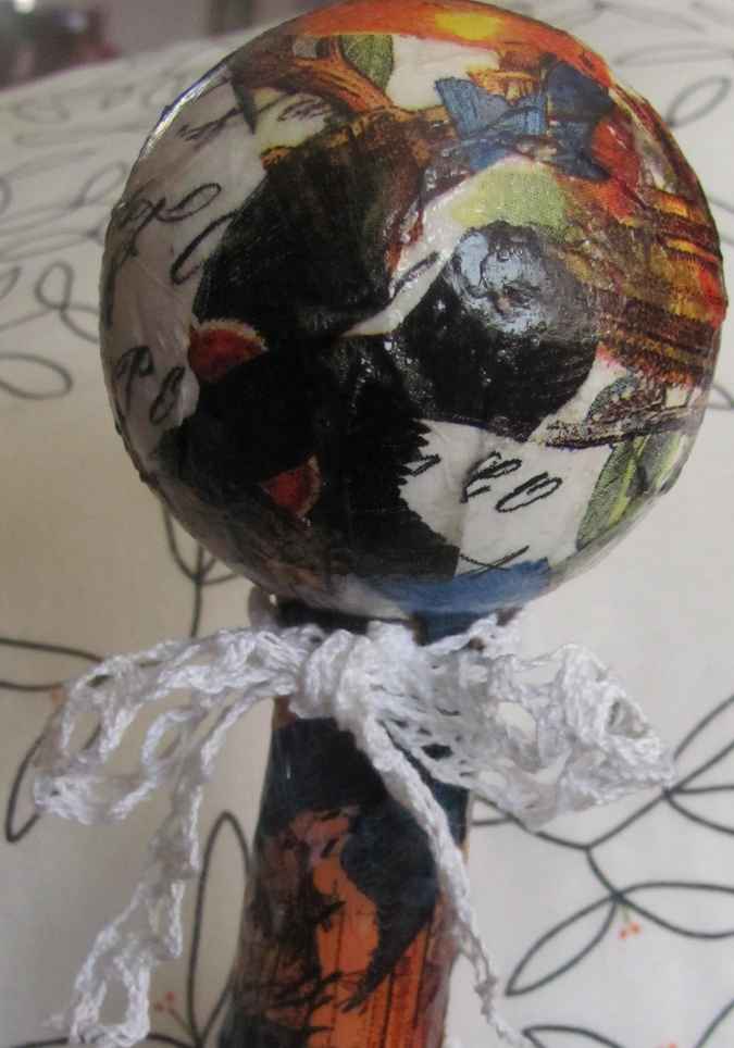 large image of art item: decor &ndash; flask orange sphere