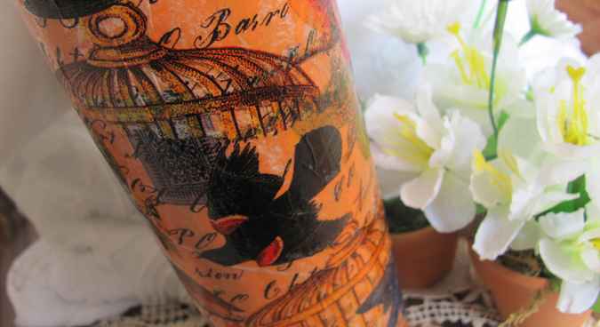 large image of art item: decor &ndash; flask orange sphere