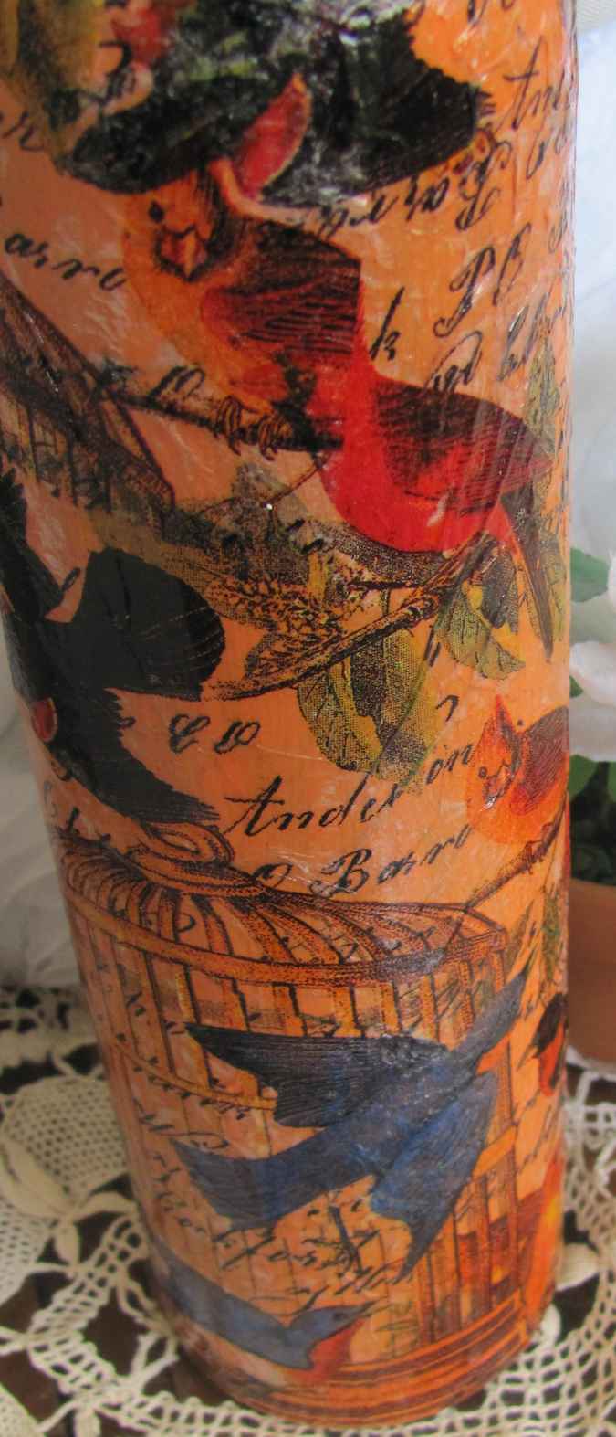 large image of art item: decor &ndash; flask orange sphere