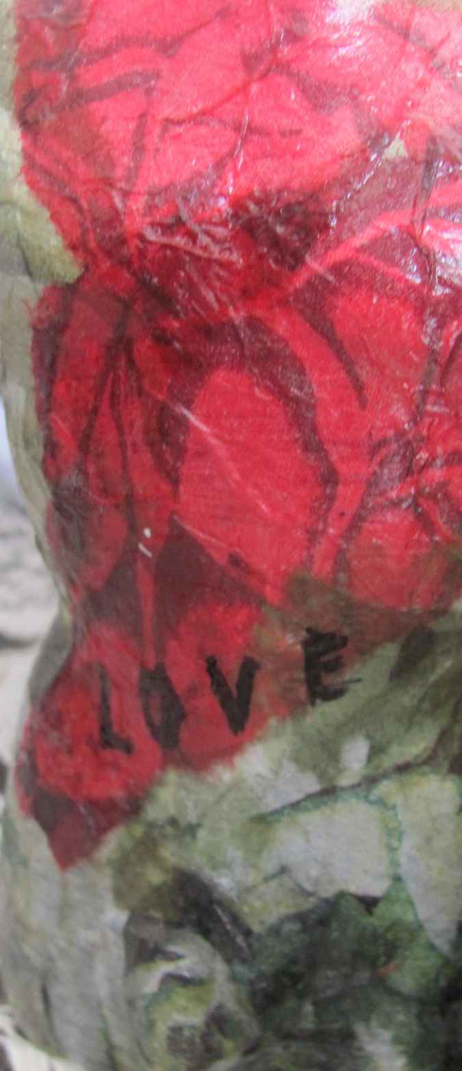 large image of art item: decor &ndash; flask red green sphere