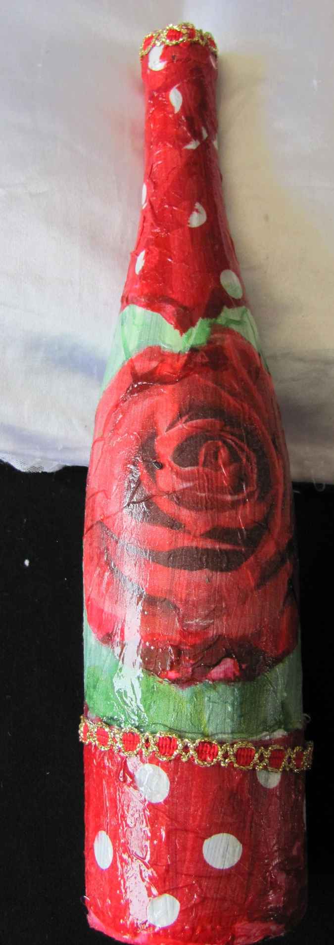 large image of art item: decor &ndash; flask red rose long