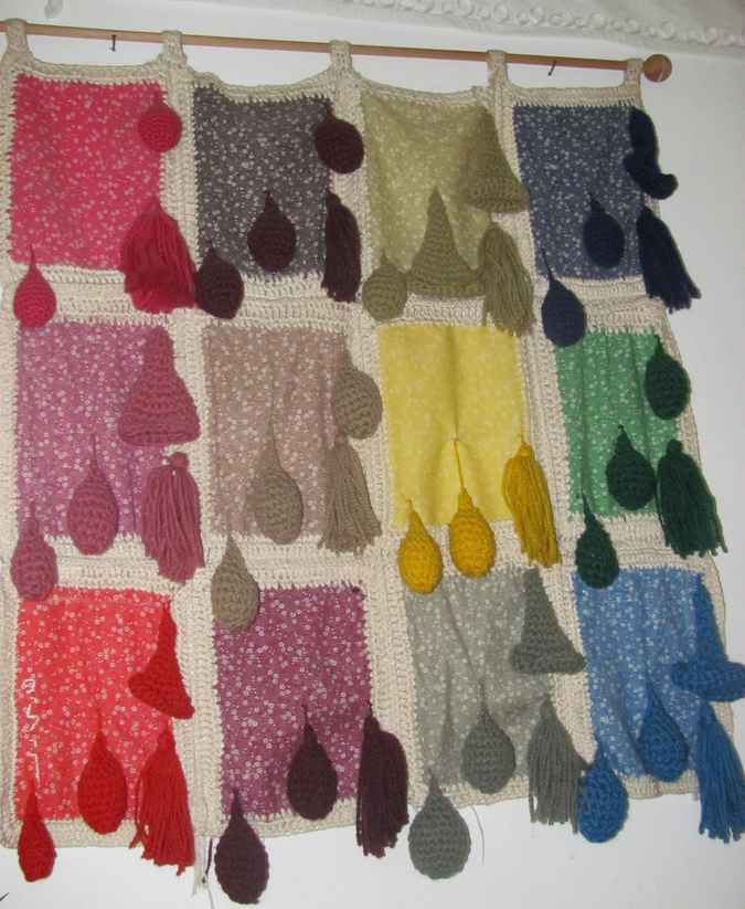 large image of art item: decor &ndash; crochet tears colorful