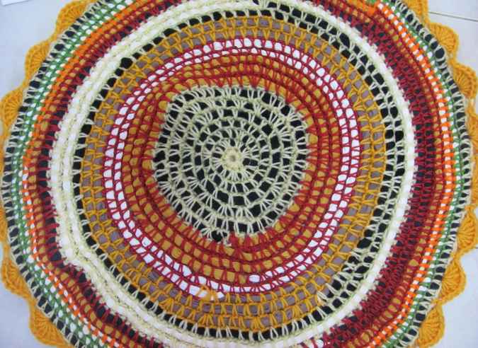 large image of art item: decor &ndash; crochet rug colorful